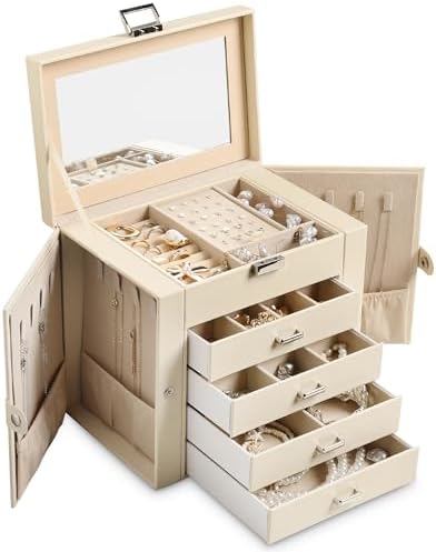 Frebeauty 5-Layer Jewelry Box for Women,Jewelry Organizer with 4 Drawers by Frebeauty