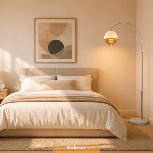 LightInTheBox 70.9" Modern Arc Floor Lamp with Artistic Glass Shade - Image 6