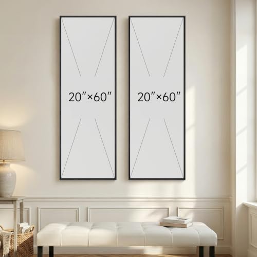 Large Framed Abstract Landscape Wall Art, 2 Piece Brown Vertical Wall Decor - Image 7