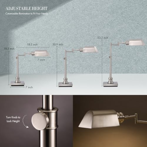 O'Bright Arcadia Pharmacy Desk Lamp, Brushed Nickel - Image 4