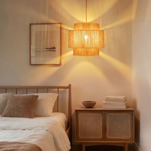 Boho Plug in Pendant Light Dimmable,Hanging Lamp for Bedroom by Sinvic