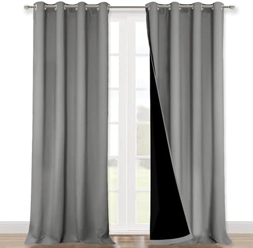 NICETOWN Silver Grey Blackout Curtains for Hall 52" w x 95" L 2 Panels by NICETOWN
