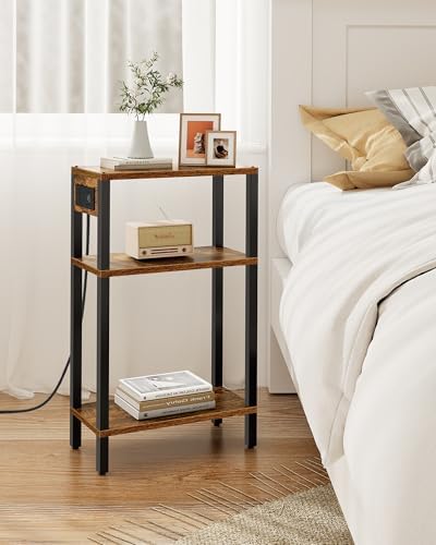 TUTOTAK Narrow Side Table, 3-Tier Small End Table with Charging Station - Image 7