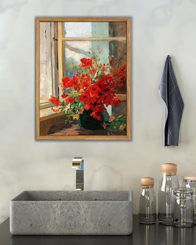 UPWOIGH Olga Wisinger-Florian Poppies Framed Wall Art, 12 x 16 Inch - Image 5