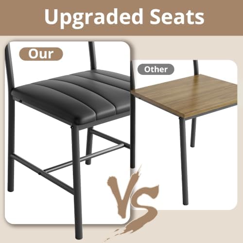 IRONCK Dining Table Set for 4, Kitchen Table and Chairs Set, Walnut - Image 5