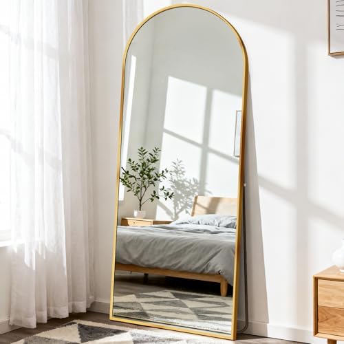 DUMOS 68"x26" Arched Full Length Mirror with Stand, Full Body Floor Mirror - Image 6