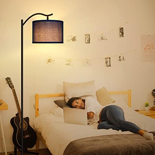 BoostArea Floor Lamp for Living Room,LED Arched Floor Lamp,Tall Modern Standing Lamp with Blue Linen Shade,E26 Socket, Footswitch,Montage Mid Century Floor Lamp for Bedrooms,Corner,Office - Image 6