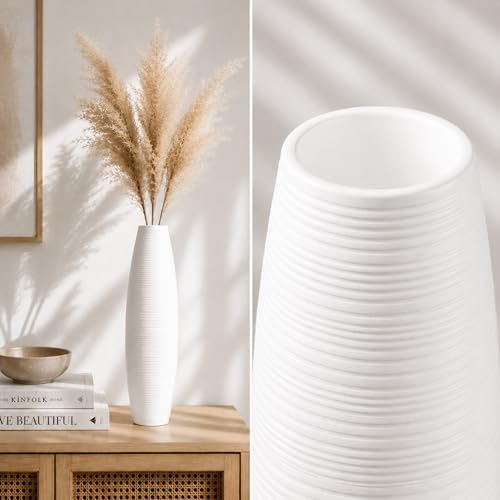 Leewadee Large Floor Vase 20 inches Polyresin for Pampas Grass, Dried Flowers - Image 7
