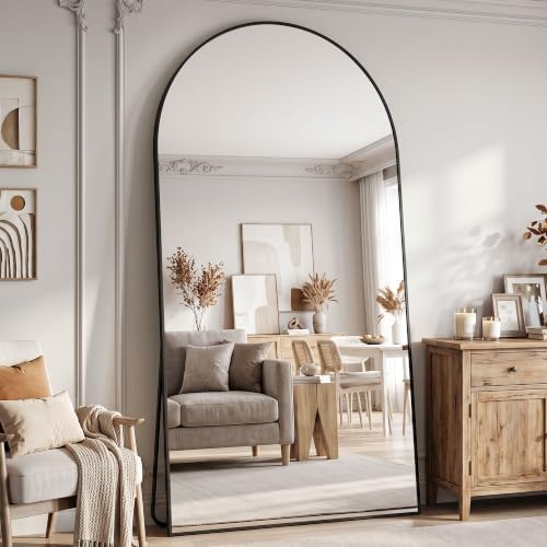 90"x46" Arched Full Length Mirror, Large Floor Mirror, Black by Unknown