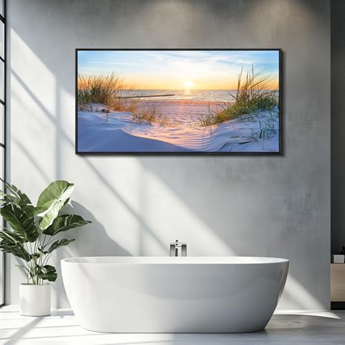 MHARTK66 Large Wall Art for Living Room Modern Wall Decor for Bedroom Beach Landscapes Painting Coastal Picture Ocean Sunset Artwork for Walls Canvas Prints for Bathroom Office Framed Home Decorations - Image 5