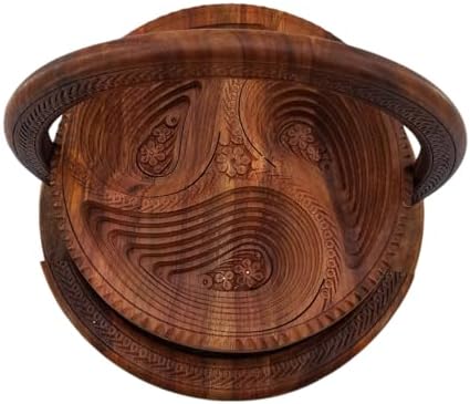Handmade 12" Foldable Wooden Basket, Collapsible Fruit Basket by OXBZKMY