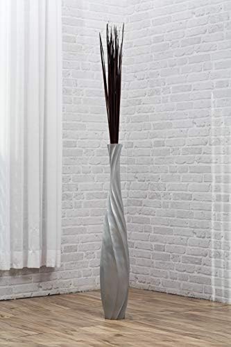 Leewadee Large Floor Vase 34 inches Mango Wood for Pampas Grass, Dried Flowers - Image 4