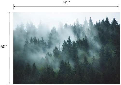 Misty Forest Tapestry W91"xL60", Wall Hanging Backdrop Bedroom Dorm Decor - Image 6