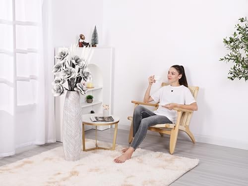 Leewadee Decorative Tall Floor Vase for Living Room Decor, 34 inches, White Wash, Resin - Image 6