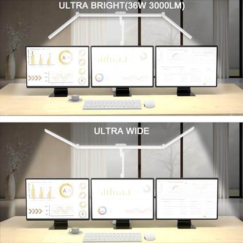 Omorepa 36 W 3000 LM Ultra Bright Architect Desk Lamp with Base, 47.4 Inch Wide Tall Overhead Desk Light for Home Office, Dimmable Table Light with Remote for Desktop Working,Drafting,Reading - Image 5