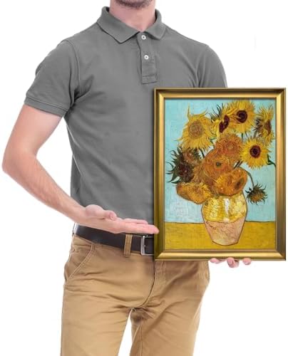 Wieco Art Framed Wall Art Canvas Prints of Sunflower by Vincent Van Gogh Paintings Reproduction Abstract Wall Decorations for Living Room Bronze Gold Frame - Image 5