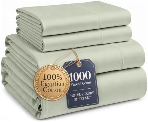 LANE LINEN King Bed Sheets 1000 Thread Count 100% Egyptian Cotton - Mineral by LaneLinen