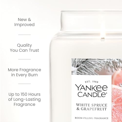 Yankee Candle White Spruce & Grapefruit Scented Candle, 22oz Large Jar - Image 3