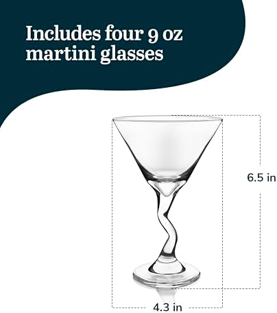 Libbey Z-Stem Martini Glasses Set of 4, Durable Unique Martini Glasses with Z- Stem, Dishwasher Safe Martini Glasses Set for Birthdays, Parties and More - Image 3