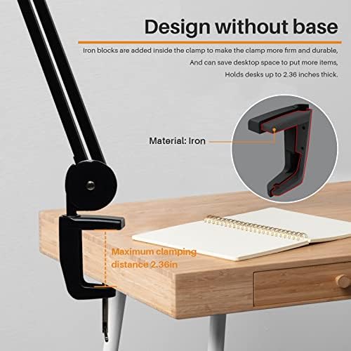 23-Inch LED Task Lamp with Clamp, 24W 2200LM, Black - Image 4