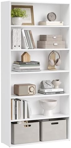 VASAGLE 6-Tier Bookshelf, Storage Organizer, 31.5 x 9.5 x 63.3 Inches by VASAGLEbySONGMICSHOME