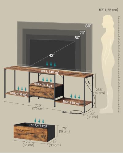 SONGMICS TV Stand for TVs Up to 80 Inches - Image 6