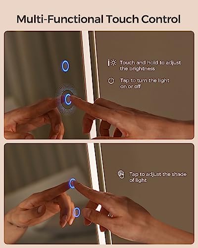 SONGMICS LED Mirror Jewelry Cabinet Standing, Adjustable Lights, Lockable - Image 4