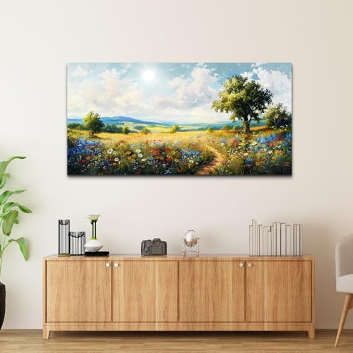 hyidecorart Nature Field Scenery Abstract Painting Large Wall Art For Living Room Bedroom Wall Decor Pictures Artworks Modern Wall Decorations For Office Canvas Prints Home Art Decor 24"X 48" - Image 6