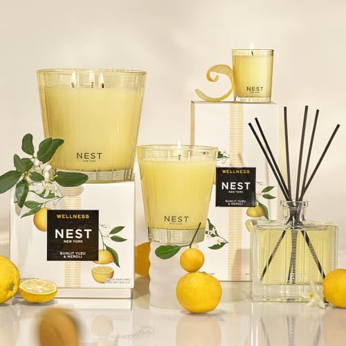NEST New York Scented Classic Candle, Sunlit Yuzu & Neroli - 8.1 oz - Up to 60-Hour Burn Time - Reusable Glass Vessel - Image 6