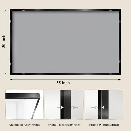 Koonmi Black Mirrors for Wall, 30x55 Inch Bathroom Mirror, Rectangular Wall Mirror for Living Room Bedroom Bathroom, Hangs Horizontally or Vertically - Image 2