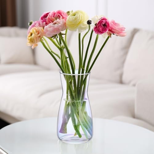 Thenshop 10 Pcs 8'' Tall Clear Glass Flower Vase for Bouquet, Neon Clear - Image 5