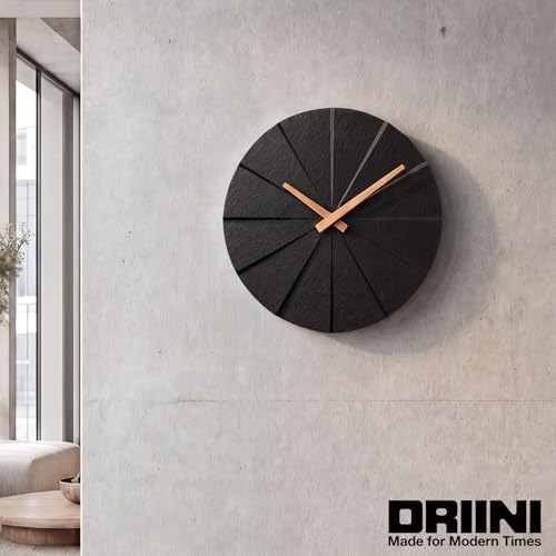 Driini Modern Wall Clock with No Numbers and Wooden Hands. Black,12.5 Inch - Image 7