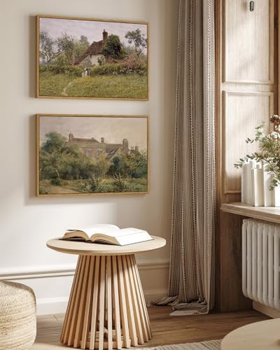 InSimSea Framed Canvas Wall Art Vintage Decor, Home Decor Classical Scenery Landscape Watercolor Paintings, Large Wall Decorations for Living Room Home Farmhouse Bathroom Decor, 16"x24" - Image 3