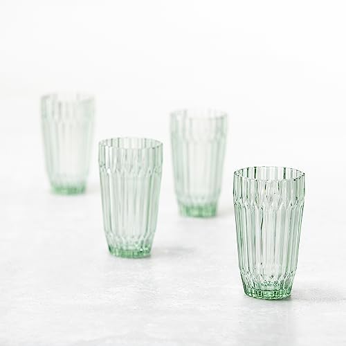 Fortessa Archie Glass Drinkware, Iced Beverage Glass (Set of 6), 14.8 Ounce, Sage - Image 2