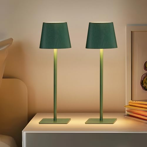 LUTEC 4 Pack Cordless Table Lamp,6000mAh Rechargeable Battery Operated Desk Lamp,Two Adjustable Heights,Waterproof, Touch Control & 3 Color Stepless Dimming for Restaurant/Bedroom/Bars/Outdoor (Green) - Image 7