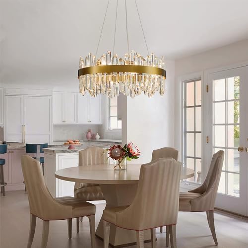 Gold Modern Oval Crystal Chandelier, 16-Lights Luxury Chandeliers Modern 2-Tiers K9 Crystal Chandelier Pendant, Light Fixture G9 Lights for Dining Living Room Entryway Kitchen Dia 23 inch - Image 6