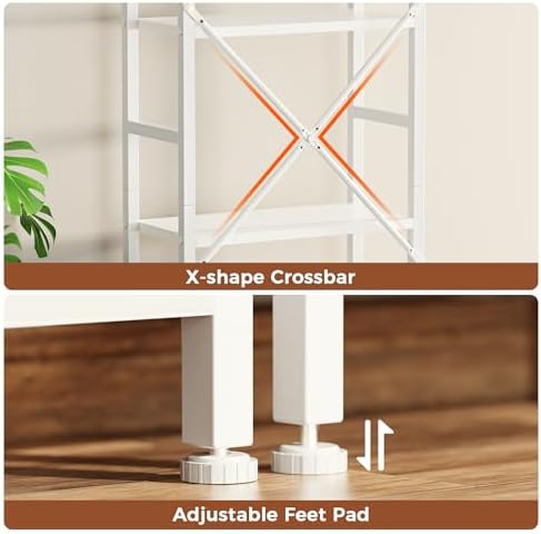 SUPERJARE Triple Bookshelf, Bookcase with 17 Open Display Shelves, Wide Book Shelf Book Case for Home & Office, 6 Tier, White - Image 7