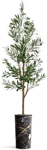 Artificial Tree in Granite Effect Planter, Fake Olive Tree for Indoor and Outdoor Home Decoration - 68" Overall Tall (Plant Pot Plus Tree) - Image 2
