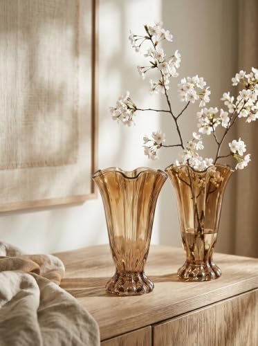 Tall Tapered Glass Vases for Centerpieces, Flowers Vase Set Home Decor by Unknown