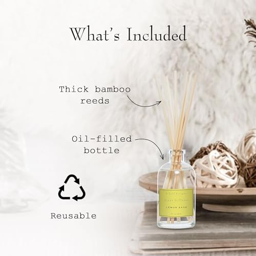 K. Hall Designs Lemon Sage Boxed Diffuser Kit, Citrus & Herbaceous Scent - Image 4