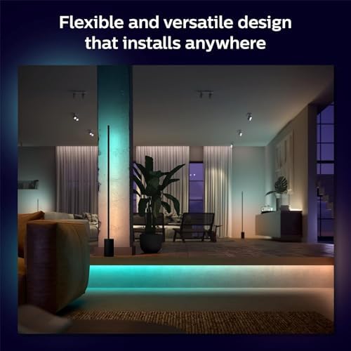 Philips Hue Indoor 6-Foot Smart LED Light Strip Base Kit with Plug - Flowing Multicolor Effect - 1 Pack - Control with Hue App - Compatible with Alexa, Google Assistant and Apple HomeKit - Image 4