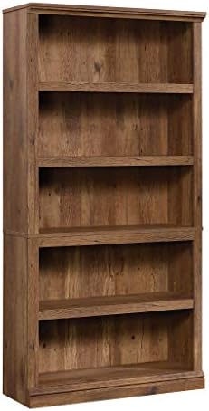 Sauder 5 Tier Book Shelf Wooden Bookcase Multipurpose Bookshelf for Home Office, Living Room, in Vintage Oak by SAUDER%C2%AE