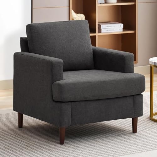 Weture Mid-Century Accent Chair, Dark Grey Armchair Living Room Chairs by Weture