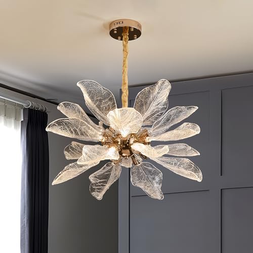 Modern Tree Branch Leaf Chandelier, 18-Light 25.59" Luxury Gold Pendant Lighting, LED 40W 3000K Warm White Chandeliers, Adjustable Height for Living Room, Dining Room, Bedroom, Kitchen Island by witkey