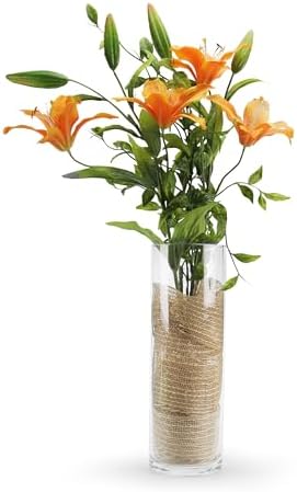 WGVI Quality Thick Weighted Clear Cylinder Glass Vases, 4" W x 12" H, Flower Arrangement Floating Candle Holders Wedding Centerpieces Terrarium Planter Floral Countertop Storage Container, 1 Piece - Image 4