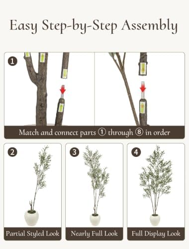 Olive Tree 7 ft with Large Pot: Tall Artificial Indoor Plants - Image 6