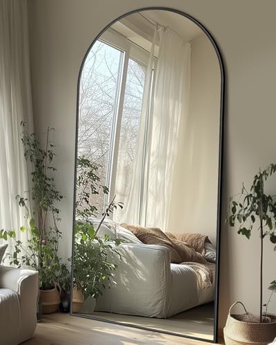 78"x38" Arched Full Length Mirror with Stand,Full Body Floor Mirror - Image 3