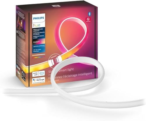 Philips Hue Indoor 3-Foot Smart LED Light Strip Extension - Flowing Multicolor Effect - Requires Base Kit - 1 Pack - Control with Hue App - Works with Alexa, Google Assistant and Apple HomeKit by Unknown