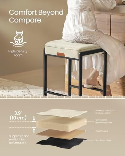 VASAGLE Bar Stools Set of 4, Counter Height, PU Leather, 26-Inch - Image 5
