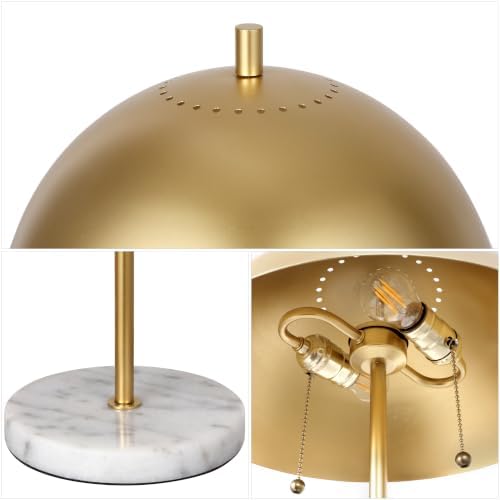JONATHAN Y Ella 2-Light Table Lamp 20.7" Metal Marble, Gold Leaf/White - Image 5